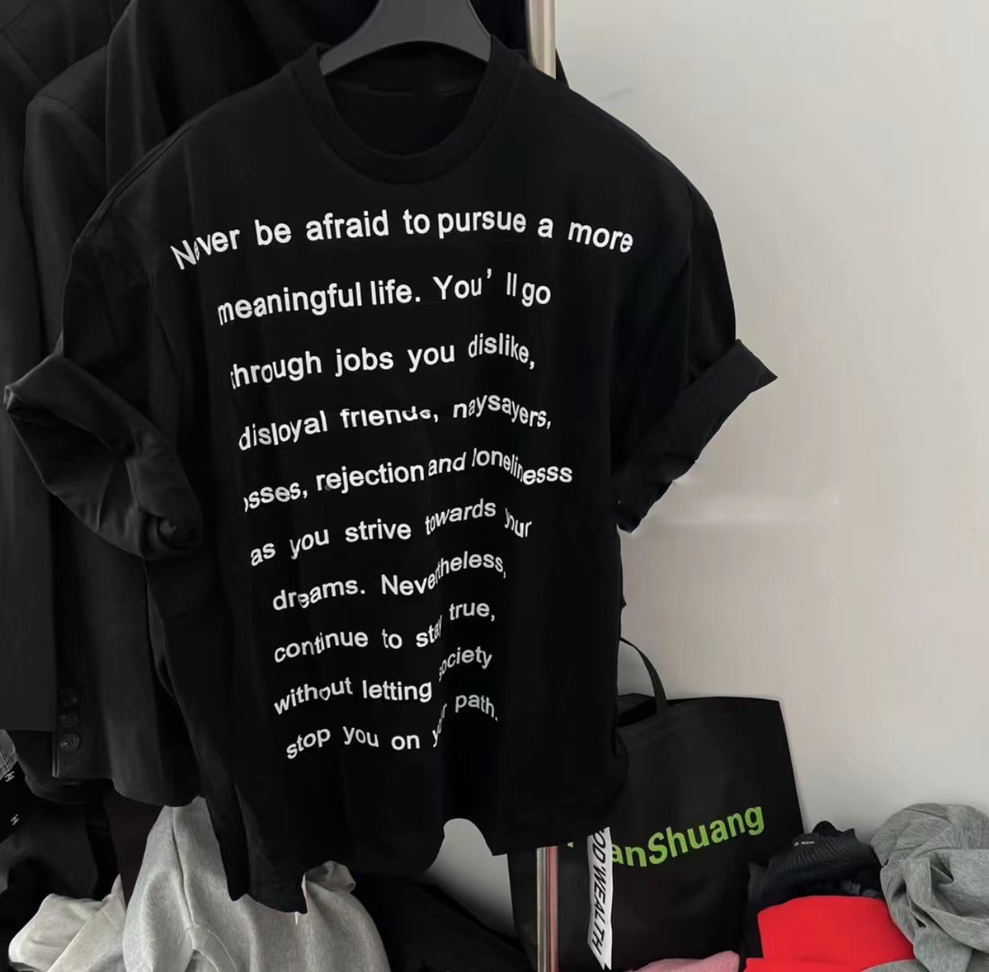 Official picture 2024 new loose T-shirt oversize simple letter print short-sleeved top for women