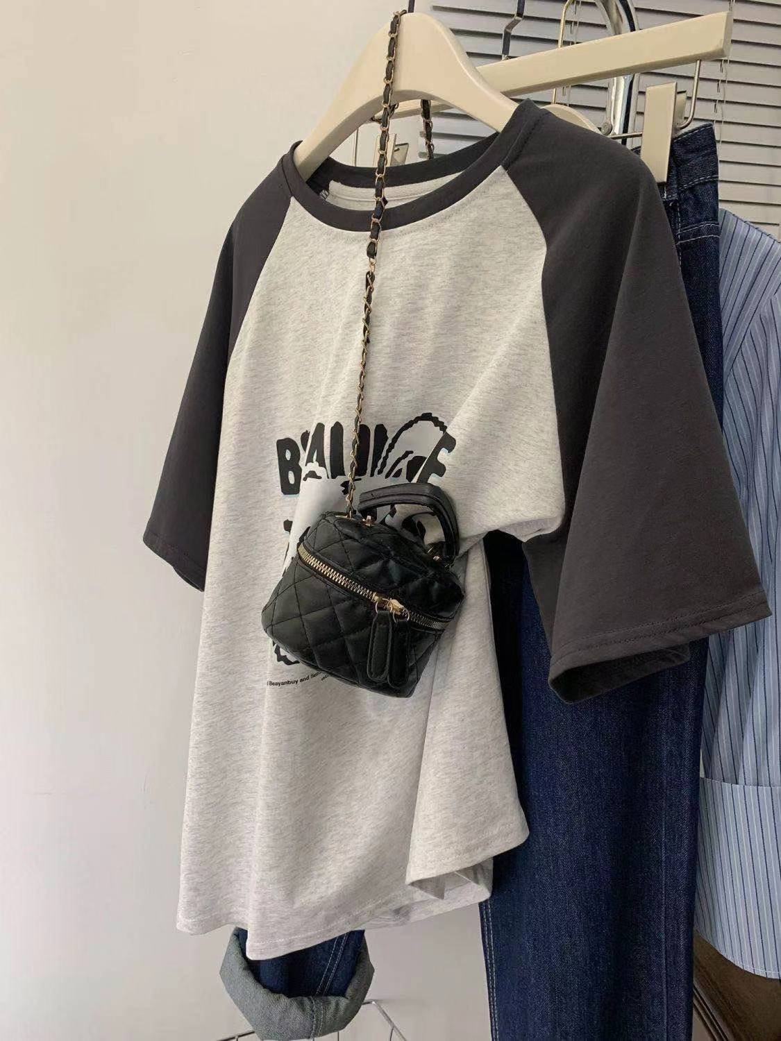 D4015# 21 count pure cotton back collar extra large size 300 catties polo shirt raglan sleeve short sleeve t-shirt for women