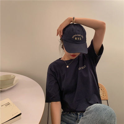 Short-sleeved T-shirt women's loose Korean version ins trend 2024 spring and summer new style mid-length half-sleeved top ins trend