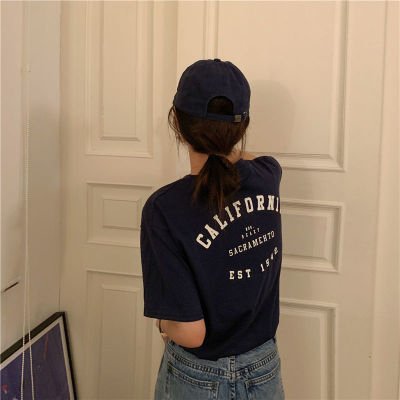 Short-sleeved T-shirt women's loose Korean version ins trend 2024 spring and summer new style mid-length half-sleeved top ins trend