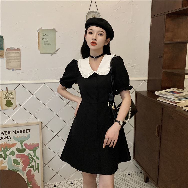 2024夏裝復古修身顯瘦洋氣百搭大碼女裝V領短袖連衣裙M-4XL200斤