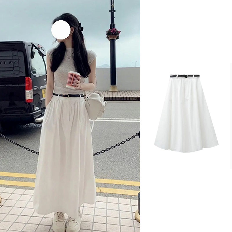 French new sweet temperament sweater + high waist skirt suit