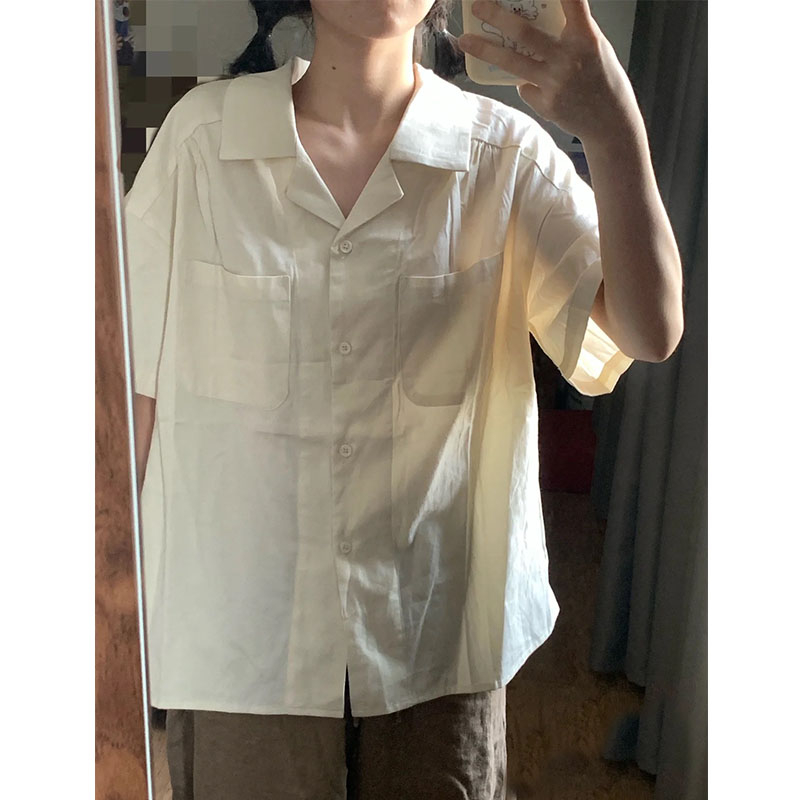 韓版寬鬆學院風百搭復古設計感小眾夏季新款上衣女ins