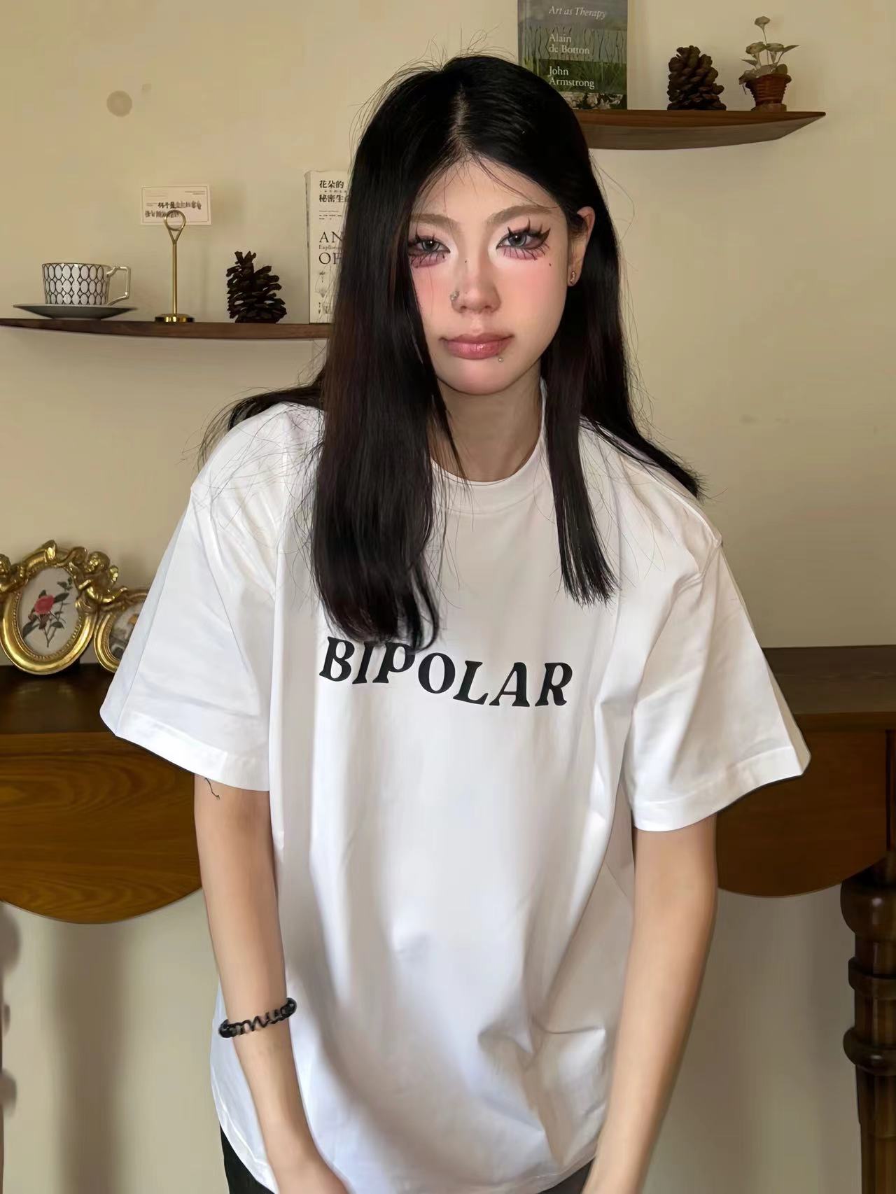 高質量純棉220克精梳緊密手感好直播品質前後印花短袖t恤女