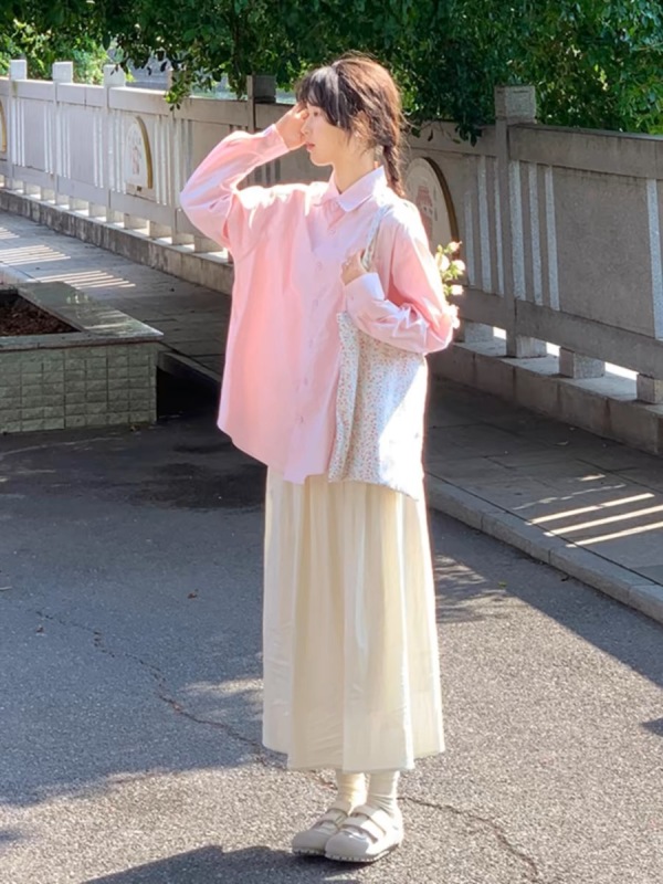 粉色連衣裙子女早春多巴胺穿搭2024新款初戀清純奶甜初春韓系套裝