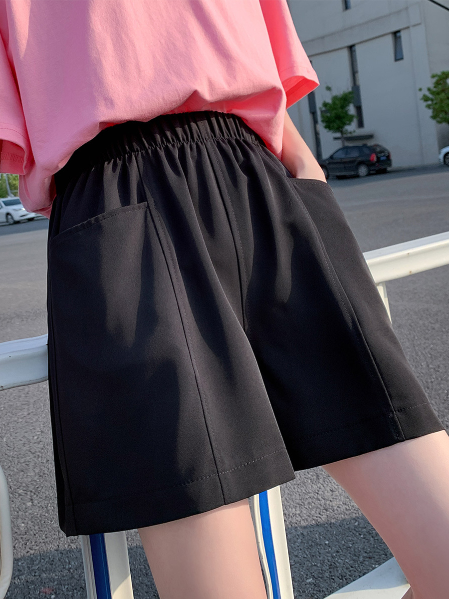 胖妹妹西裝短褲夏薄款寬鬆高腰大碼200斤a字大腿粗女生運動闊腿褲