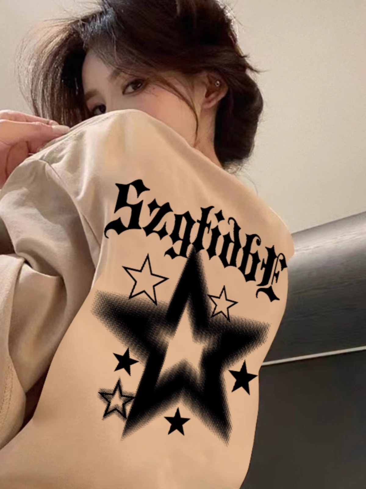 高質量純棉220克精梳緊密手感好直播品質前後印花短袖t恤女
