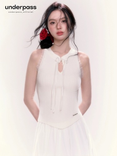 3/4 20点开售Underpass原创设计新中式针织无袖背心吊带女