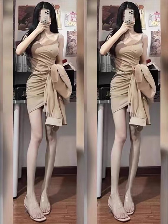 純欲吊帶連衣裙女夏季新款緊身顯瘦辣妹小個子內搭打底包臀短裙子