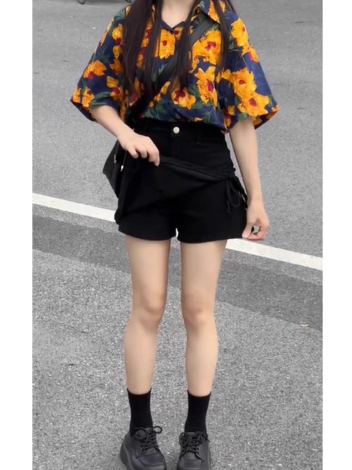 夏裝搭配一整套時尚小個子茶系穿搭微胖顯瘦網紅炸街兩件套裝裙子
