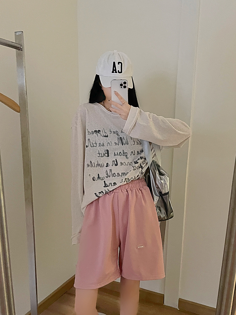 實拍 短褲女夏季闊腿寬鬆高腰直筒顯瘦休閒運動五分褲