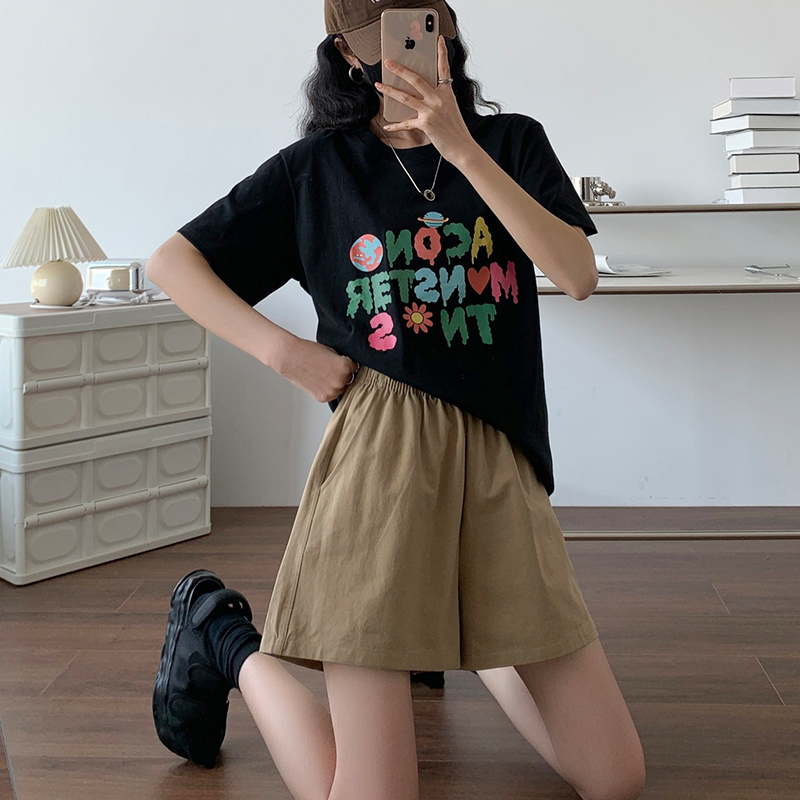 原版做工有後口袋 棉麻工裝短褲女夏韓版高腰小個子休閒褲