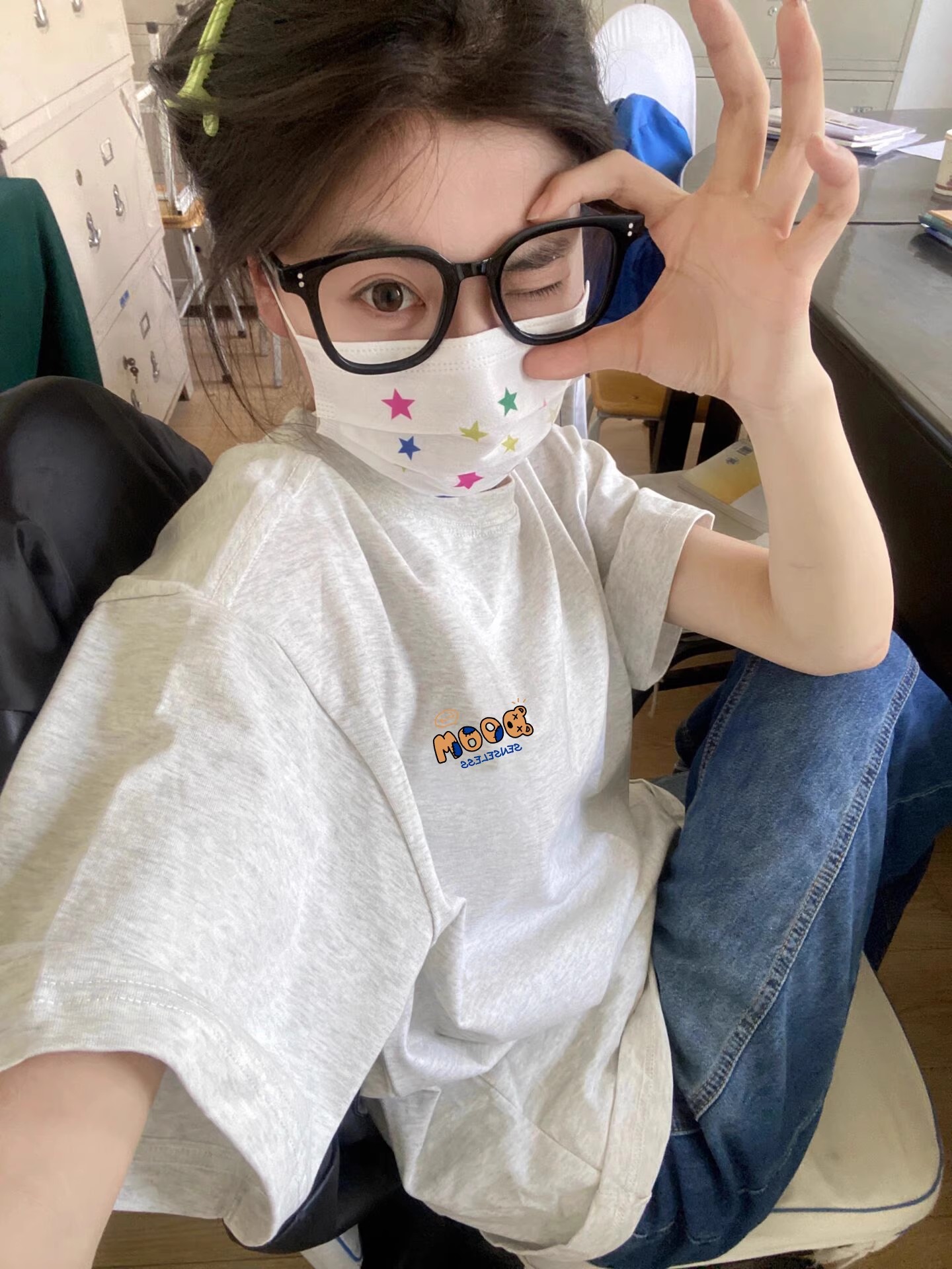 高質量純棉220克精梳緊密手感好直播品質前後印花短袖t恤女
