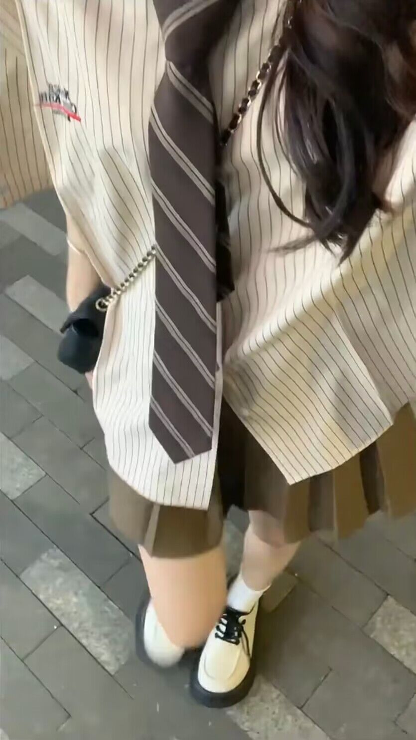 jk制服套裝夏季條紋短袖襯衫女設計感小眾休閒日系休閒學院風襯衣