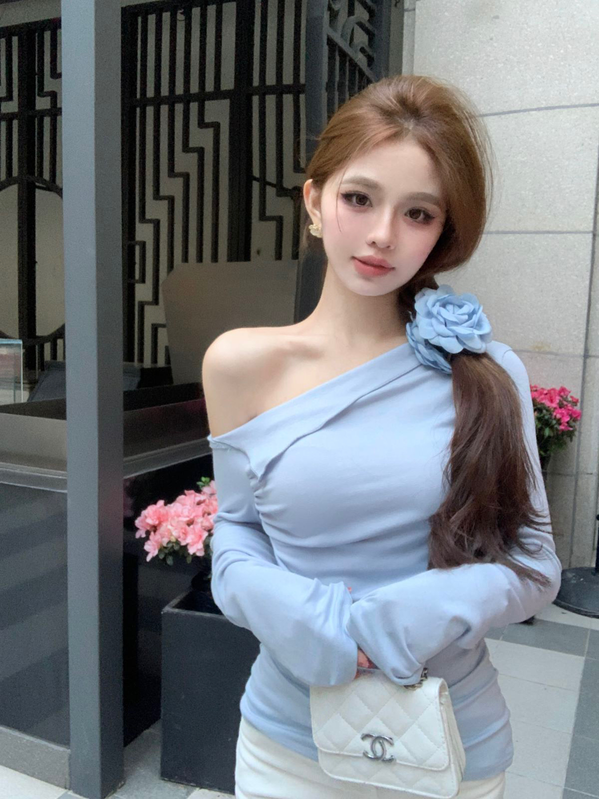 實拍 ——新款斜肩基礎百搭春夏季修身顯瘦T恤女