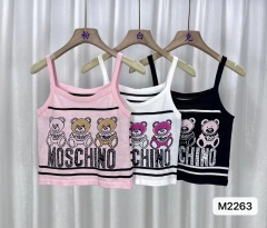 Knitted Plus-Size Women's Dress in Girly Style with Little Bear Letter Jacquard and Colorblock Straps