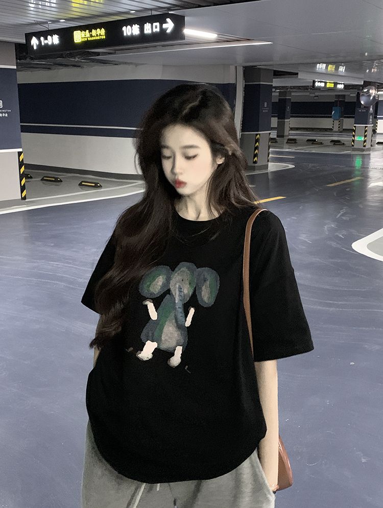 原創~實拍~印花純棉短袖T恤女印花半袖上衣