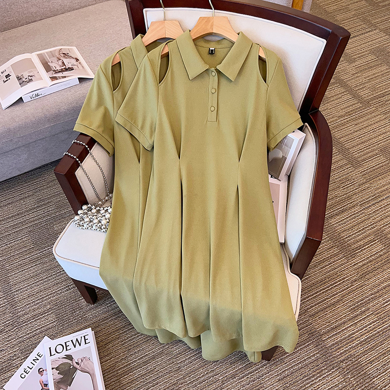 Actual shot of 2024 new summer clothes for fat mm, fashionable and casual stitching, slimming bestie outfits, long and short dresses