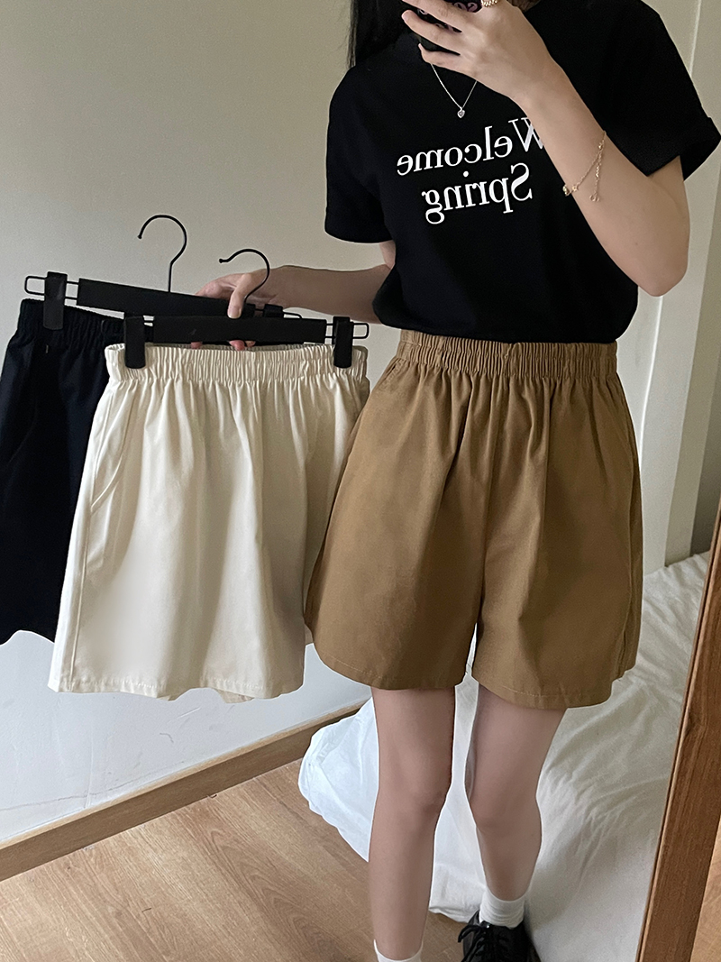 實拍 水洗全棉+後口袋 工裝短褲女夏季小個子休閒褲寬鬆闊腿褲