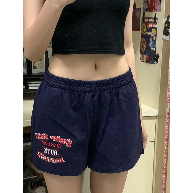 原版刺繡 美式潮牌辣妹外穿運動短褲子女夏季寬鬆休閒熱褲