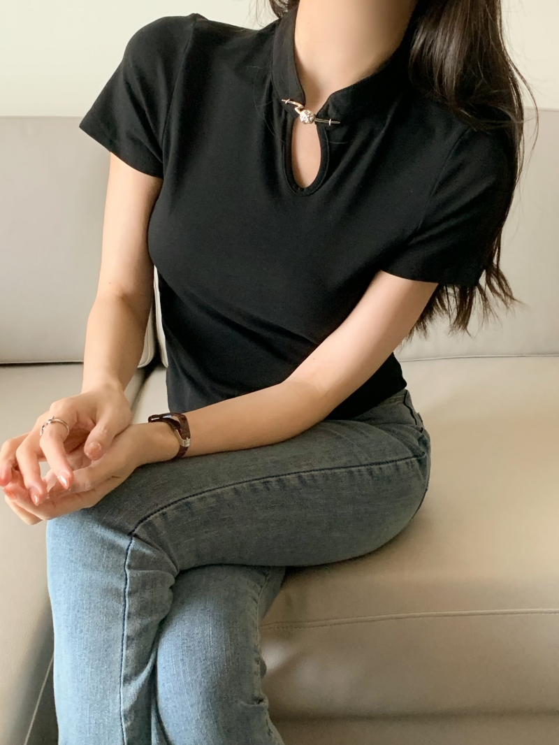 實拍  40支純棉 4夏裝 設計感小眾改良旗袍中式國風