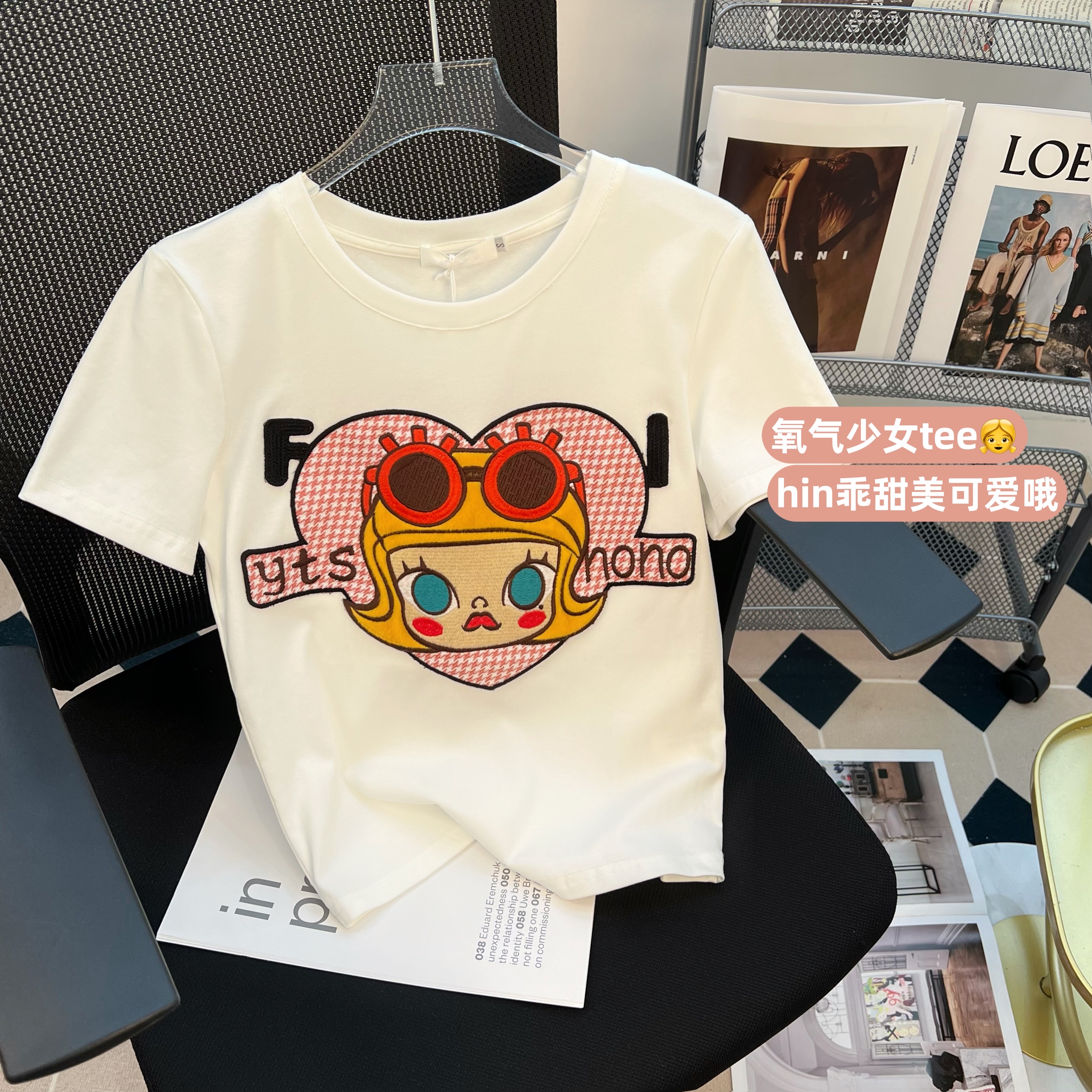 純棉短款美式復古印花短袖T恤女夏季新款少女修身顯瘦上衣