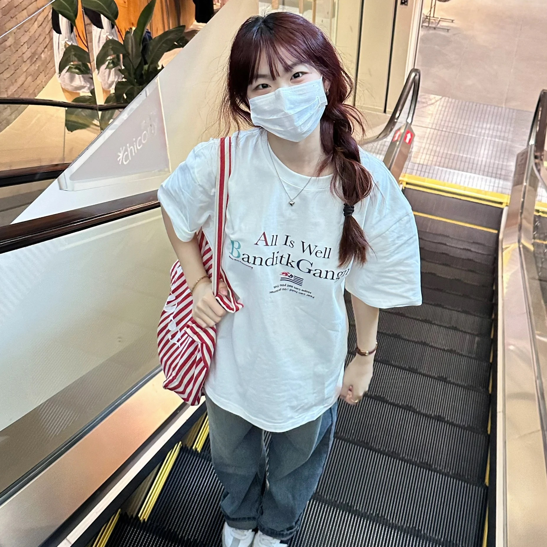高品質純棉200克精梳緊密100%棉直播同品前印花寬鬆短袖t恤女
