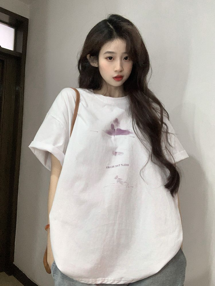 原創~實拍~印花純棉短袖T恤女印花半袖上衣