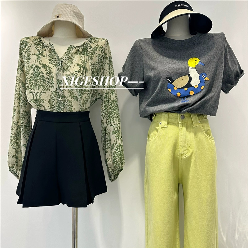 官圖 重磅/精梳純棉 後包領 有縫邊 S-XXXL 夏裝短袖T恤女