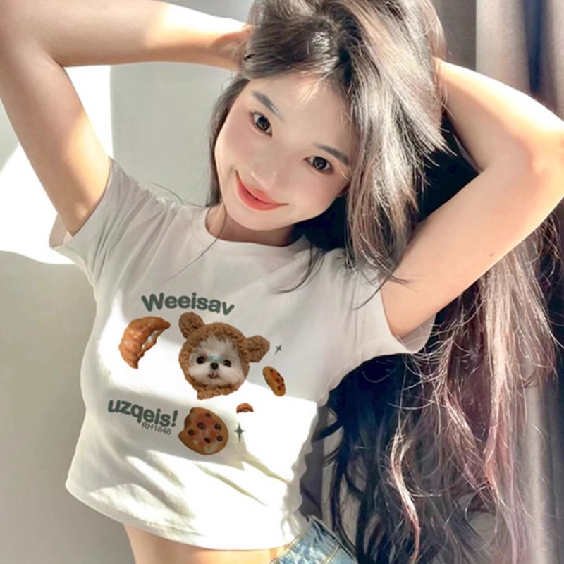 1*1純棉 高彈力美式夏季純欲辣妹短款修身小眾設計感別致上衣