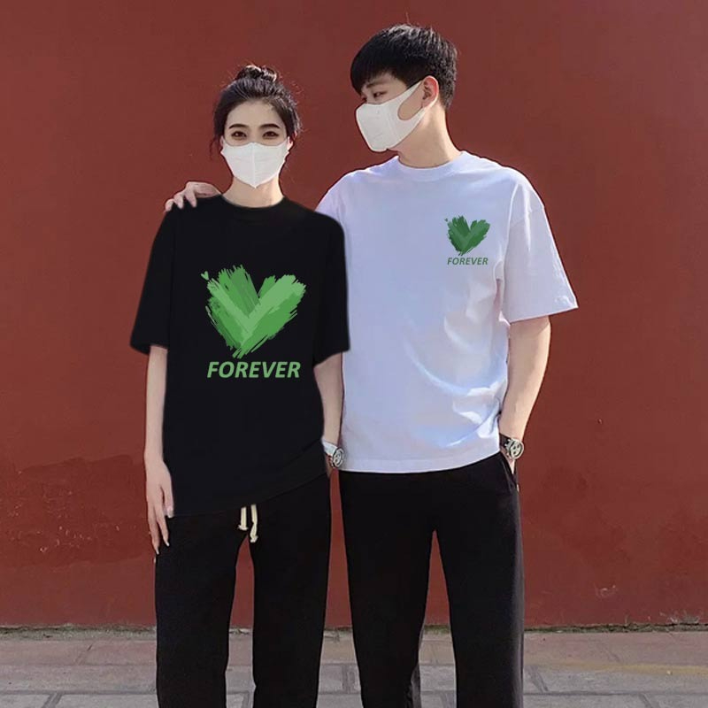 不一樣的情侶裝t恤夏季裝2024新款disoo小眾高級感早春短袖套裝男