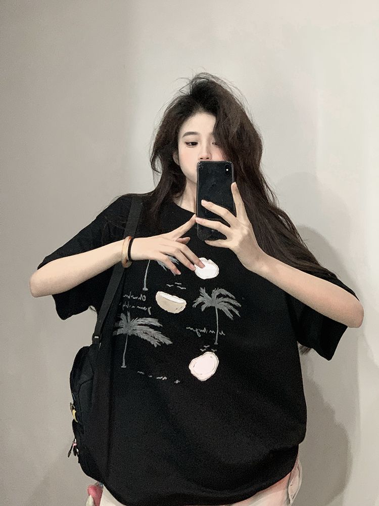 原創~實拍~印花純棉短袖T恤女印花半袖上衣
