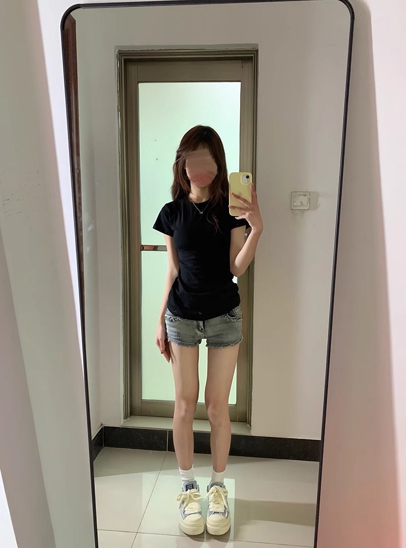 純棉210克40支奧代爾帶彈力直播品質 純色 修身短袖t恤女