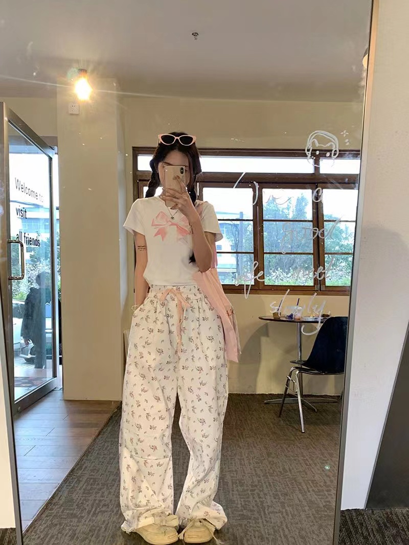 純棉210克40支奧代爾帶彈力直播品質前 印花修身短袖t恤女