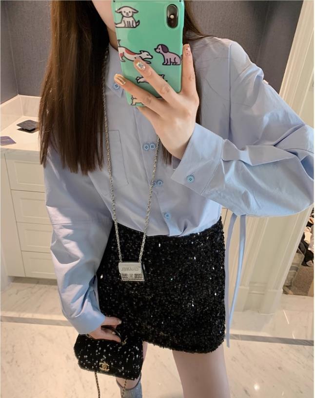 aaaaxbbb 莫提莉安 系帶襯衫女長袖純棉兩色入上衣設計感初春襯衣