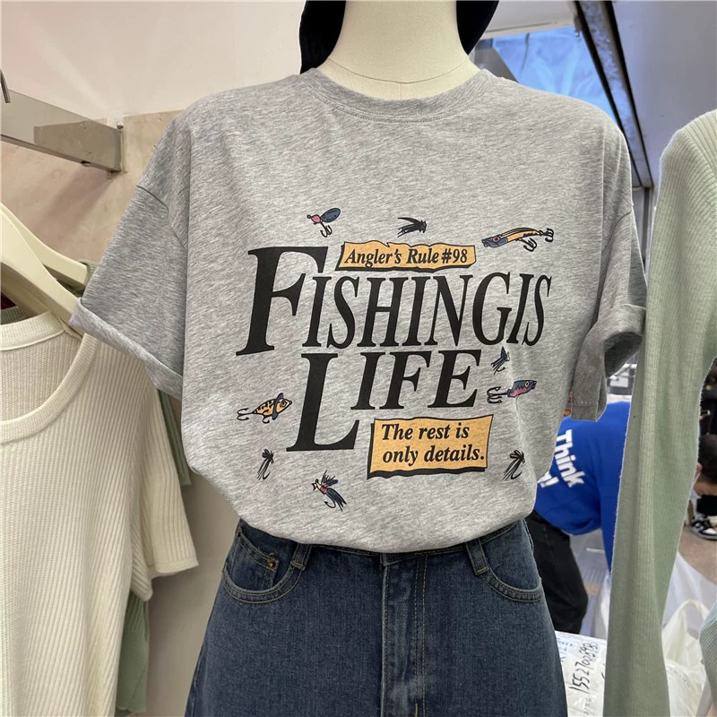 官圖 重磅/精梳純棉 後包領 有縫邊 S-XXXL 夏裝短袖T恤女