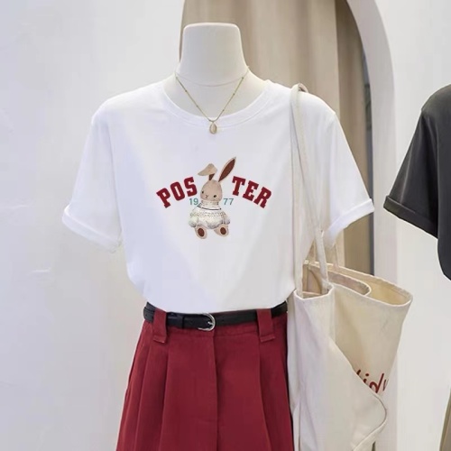 ins新款短袖女韩版宽松设计感甜美T恤学生百搭上衣潮夏季