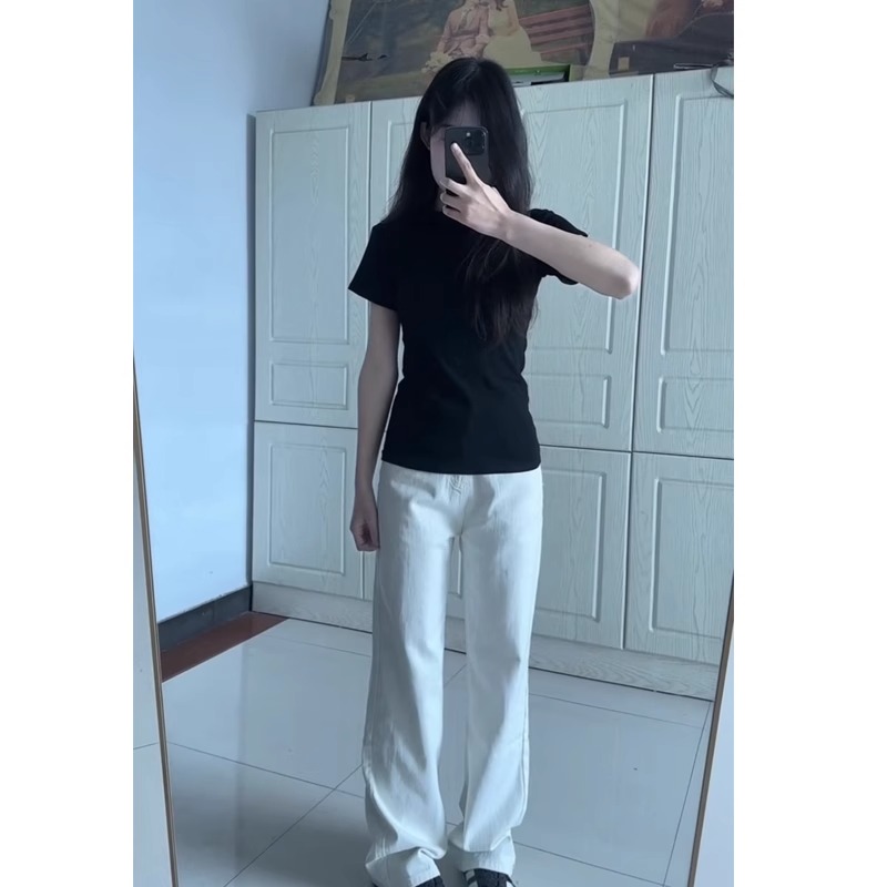 純棉210克40支奧代爾帶彈力直播品質 純色 修身短袖t恤女