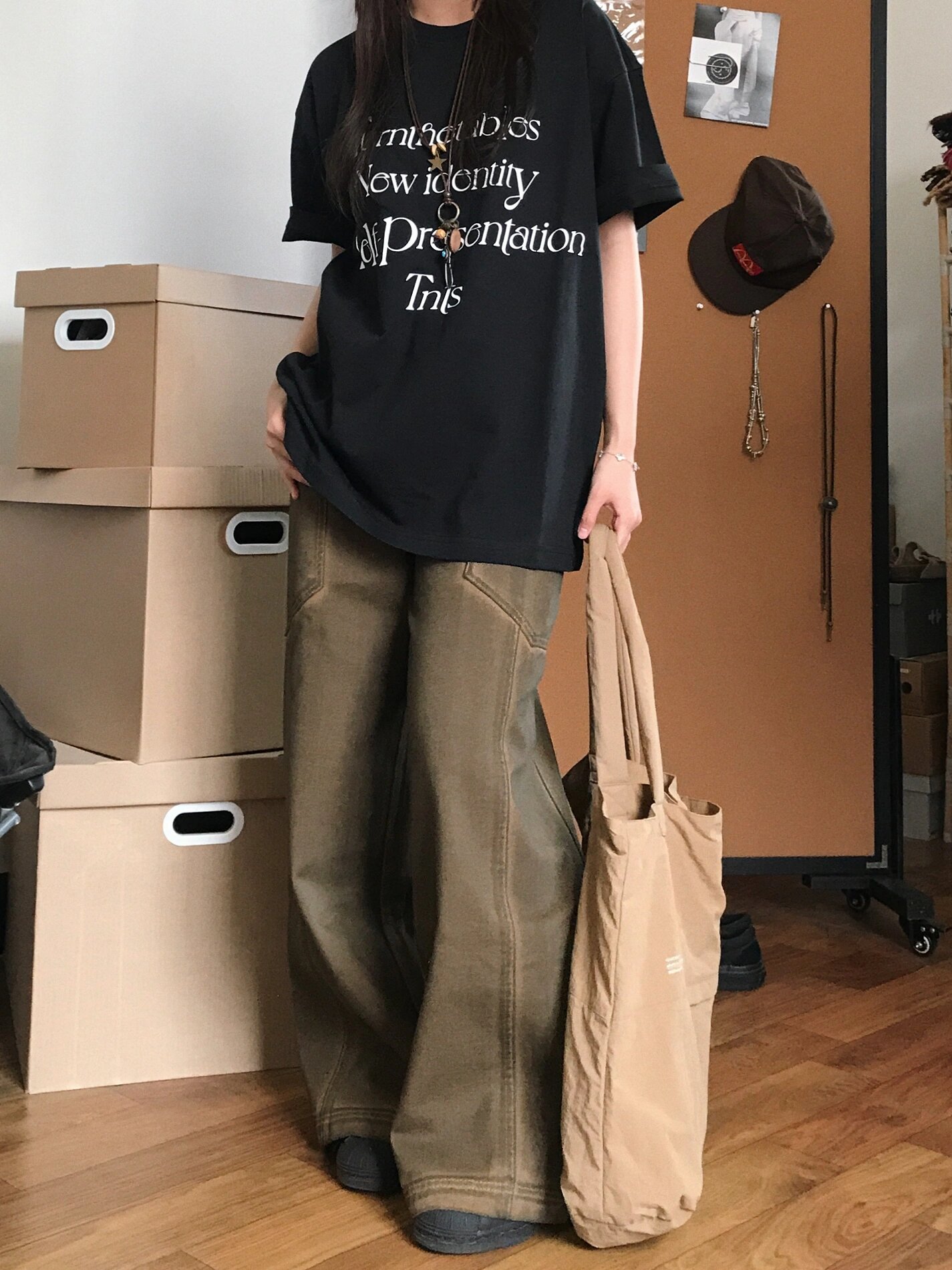 高品質純棉200克精梳緊密100%棉直播同品前印花寬鬆短袖t恤女