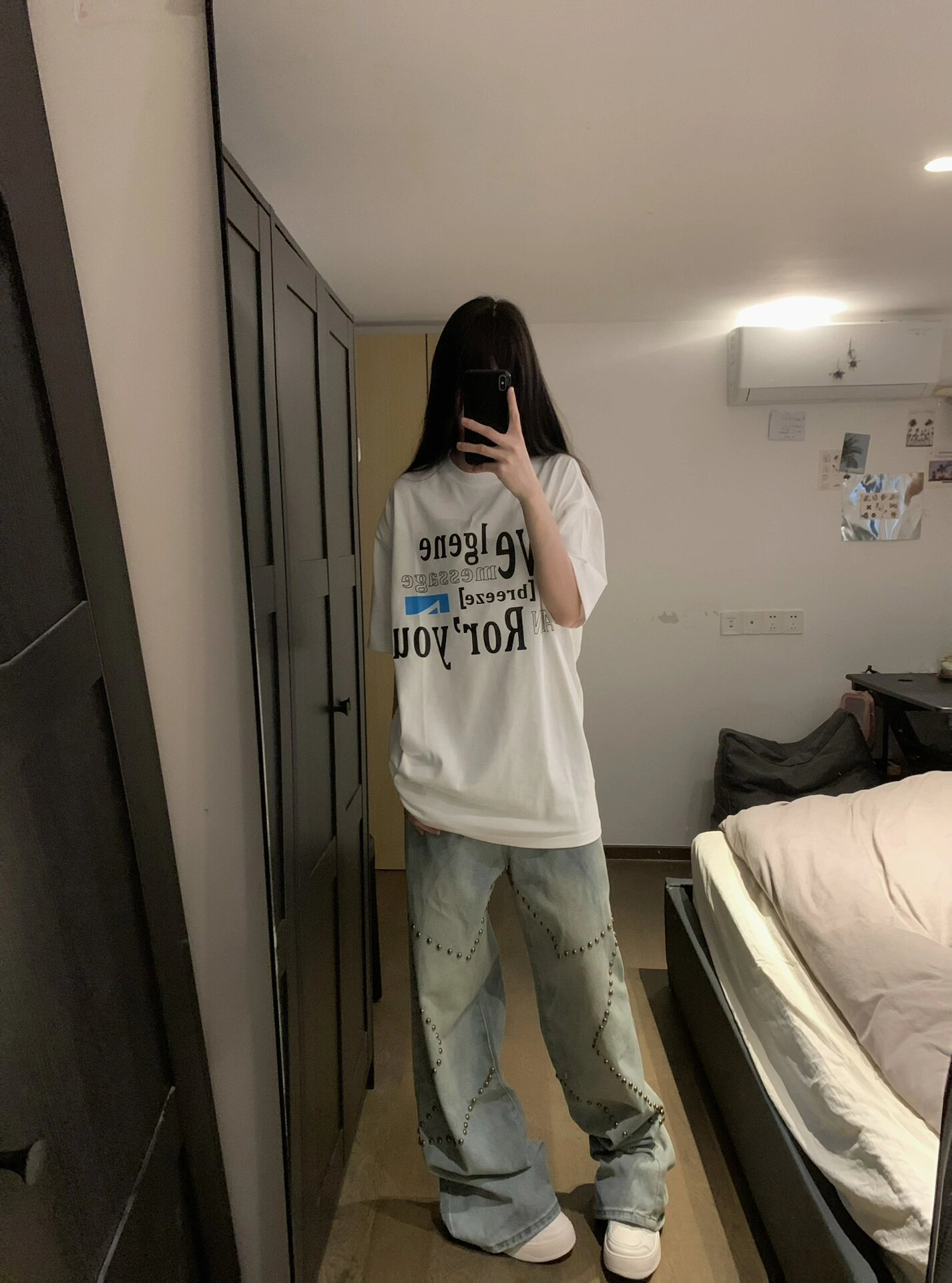 高品質純棉200克精梳緊密100%棉直播同品前印花寬鬆短袖t恤女