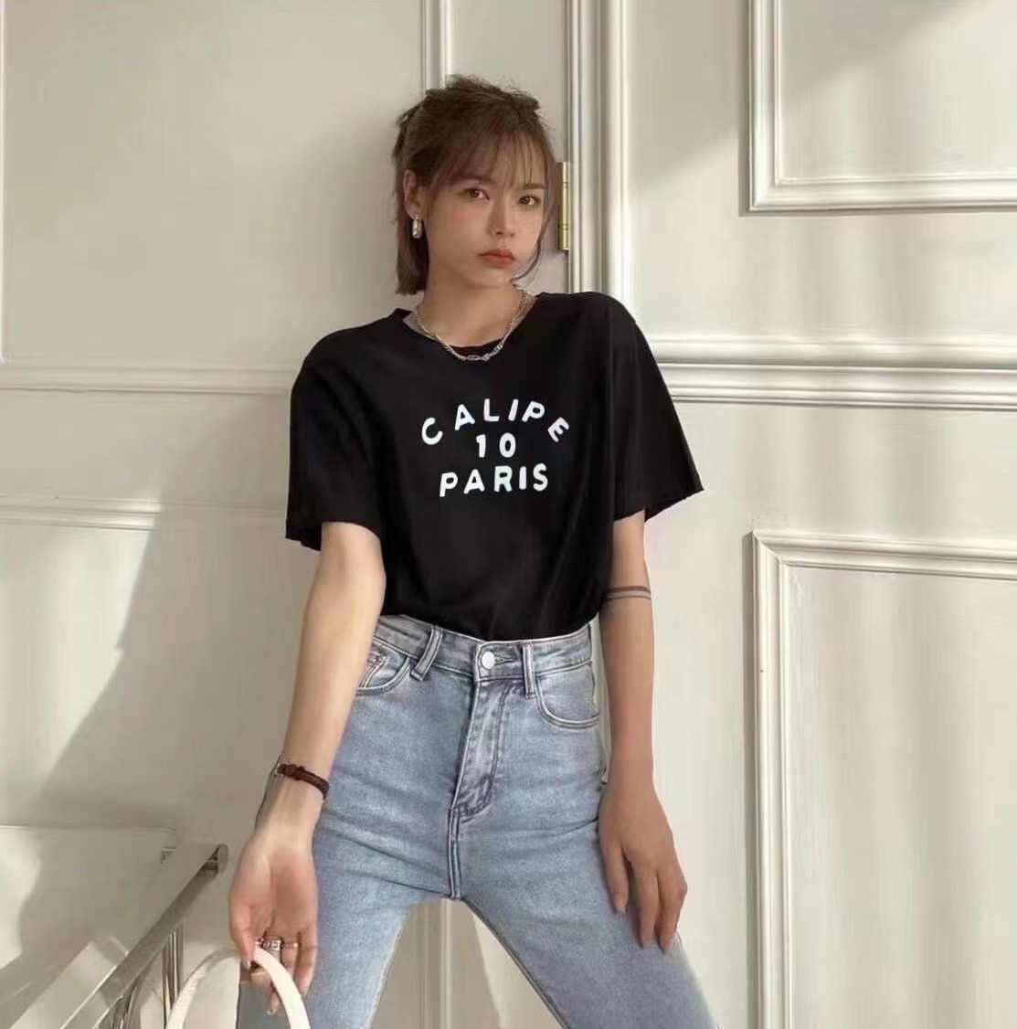 黑色正肩T恤女別致獨特短袖ins上衣夏季辣妹性感短款洋氣卡腰小衫