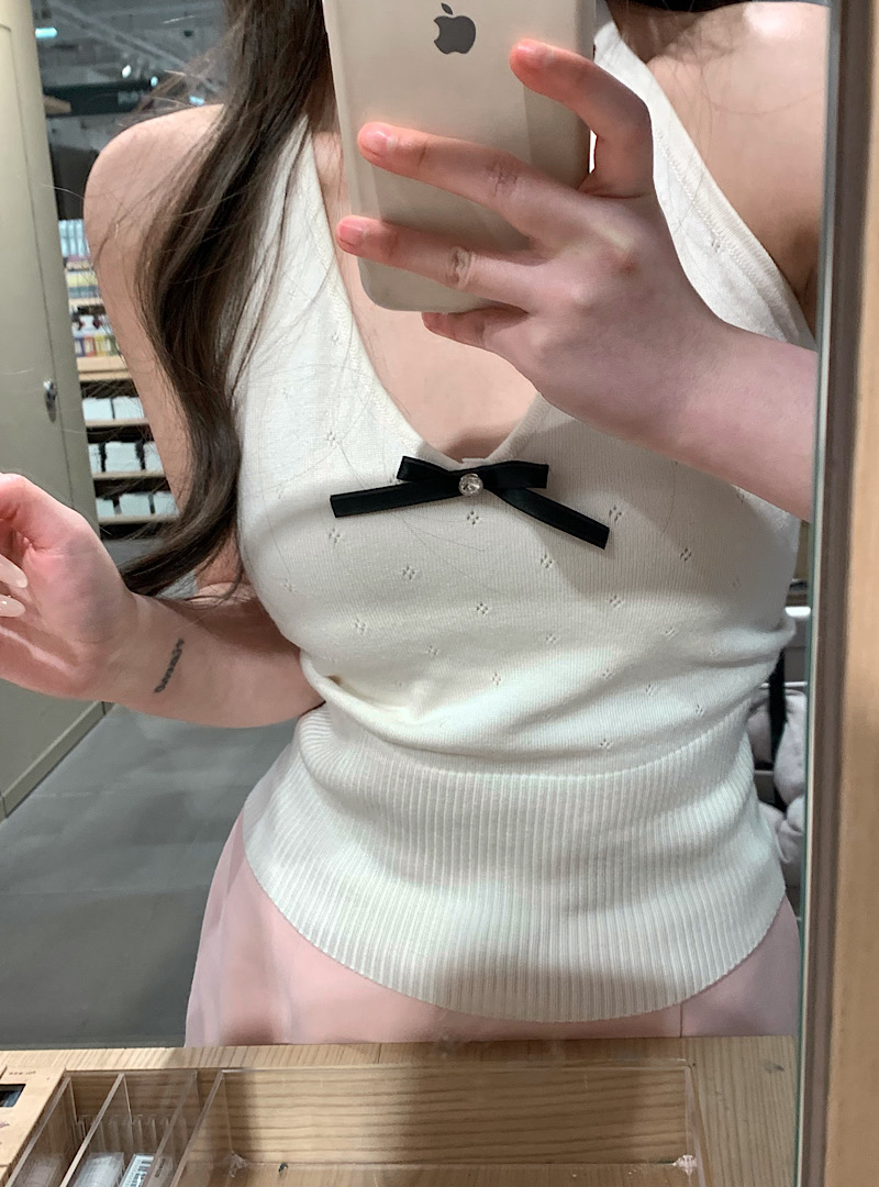 實拍 甜甜少女感 掛脖小背心修身上衣+奶昔粉 百搭顯腿長半裙