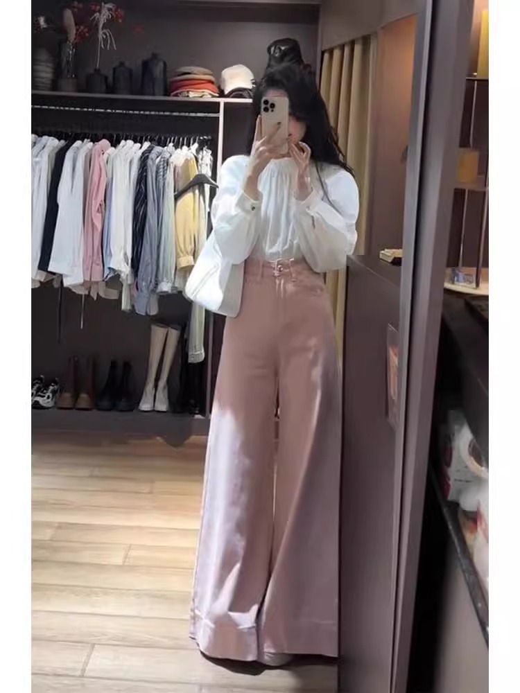 溫柔系炸街奶乖韓劇高級感減齡洋氣時尚休閒小香風襯衫褲子套裝春