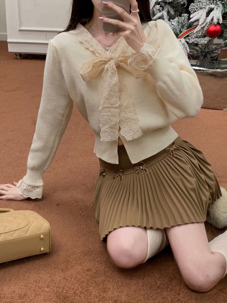 早春少女感百褶半身超短裙