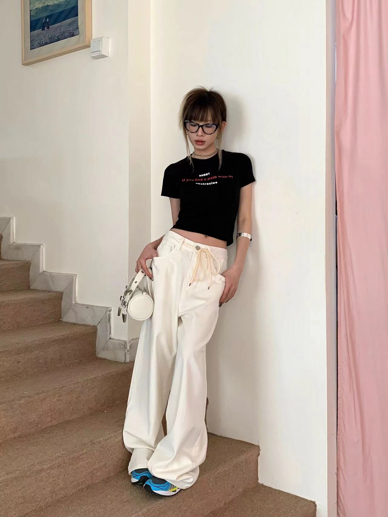 純棉210克40支奧代爾帶彈力直播品質前 印花修身短袖t恤女