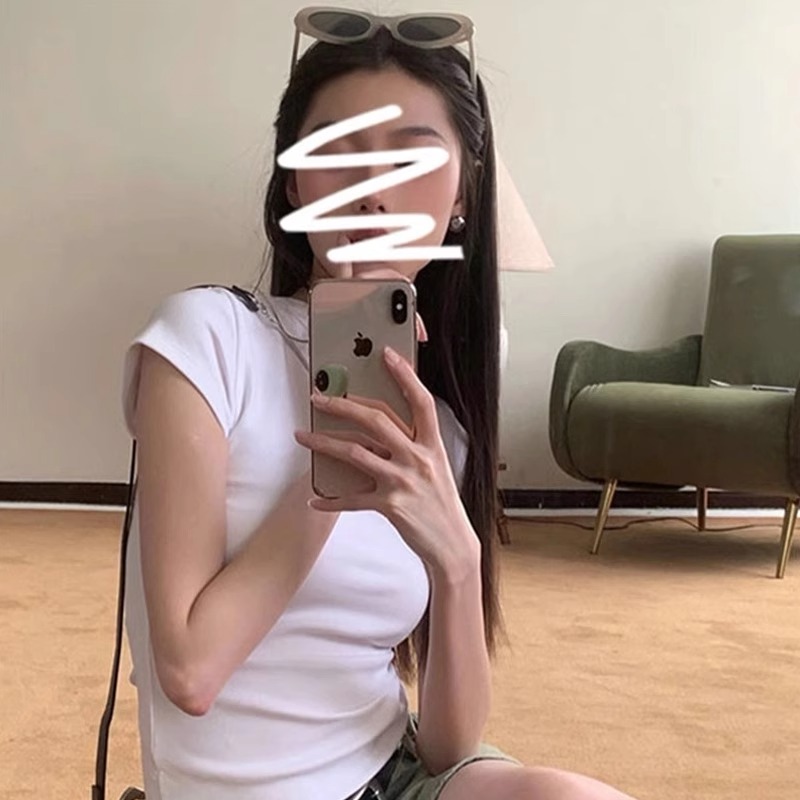 純棉210克40支奧代爾帶彈力直播品質 純色 修身短袖t恤女