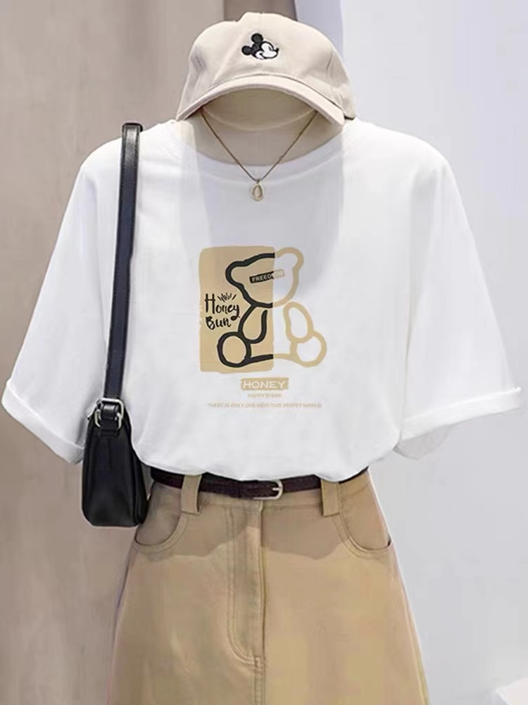 ins新款短袖女韓版寬鬆設計感甜美T恤學生百搭上衣潮夏季