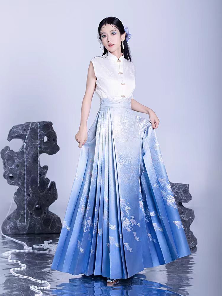 鼎尚原創竹葉飛蘆宋制漢服女2024新款改良宋褲春秋中國風套裝