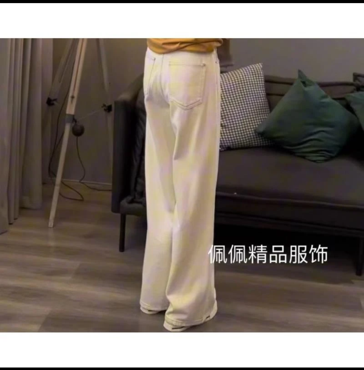 佩佩十麻杏色直筒牛仔褲K6575 5035077顯瘦百搭時尚春夏