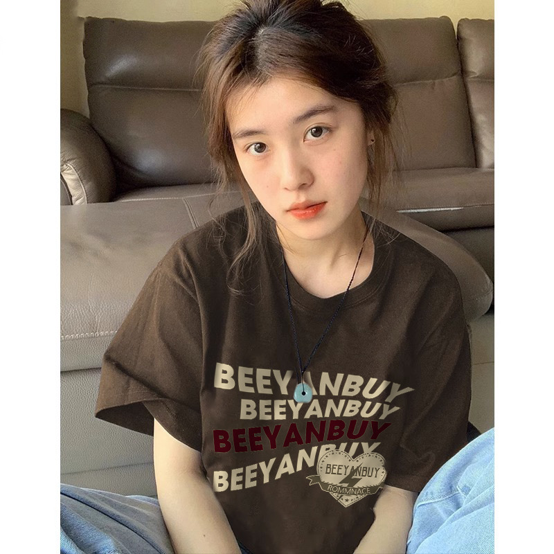新款夏日多巴胺彩色穿搭上衣半袖美式復古正肩圓領短袖t恤女